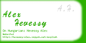 alex hevessy business card